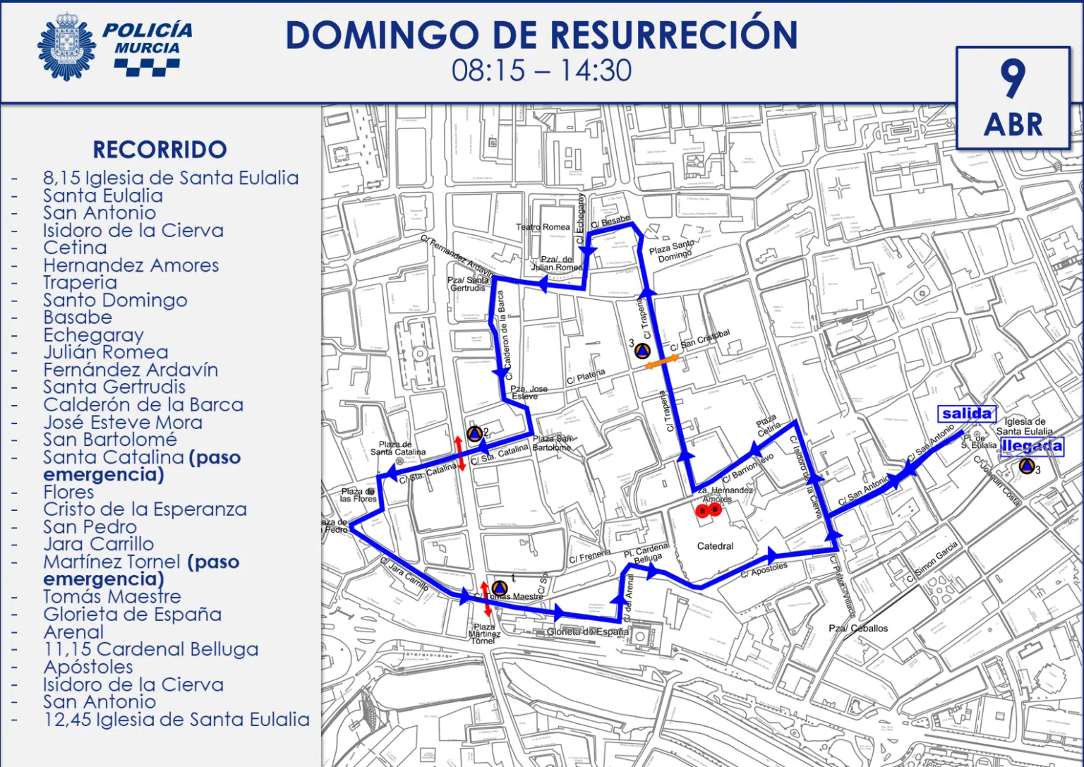 Itinerario de la Aparición de Jesús a Santo Tomás en Murcia