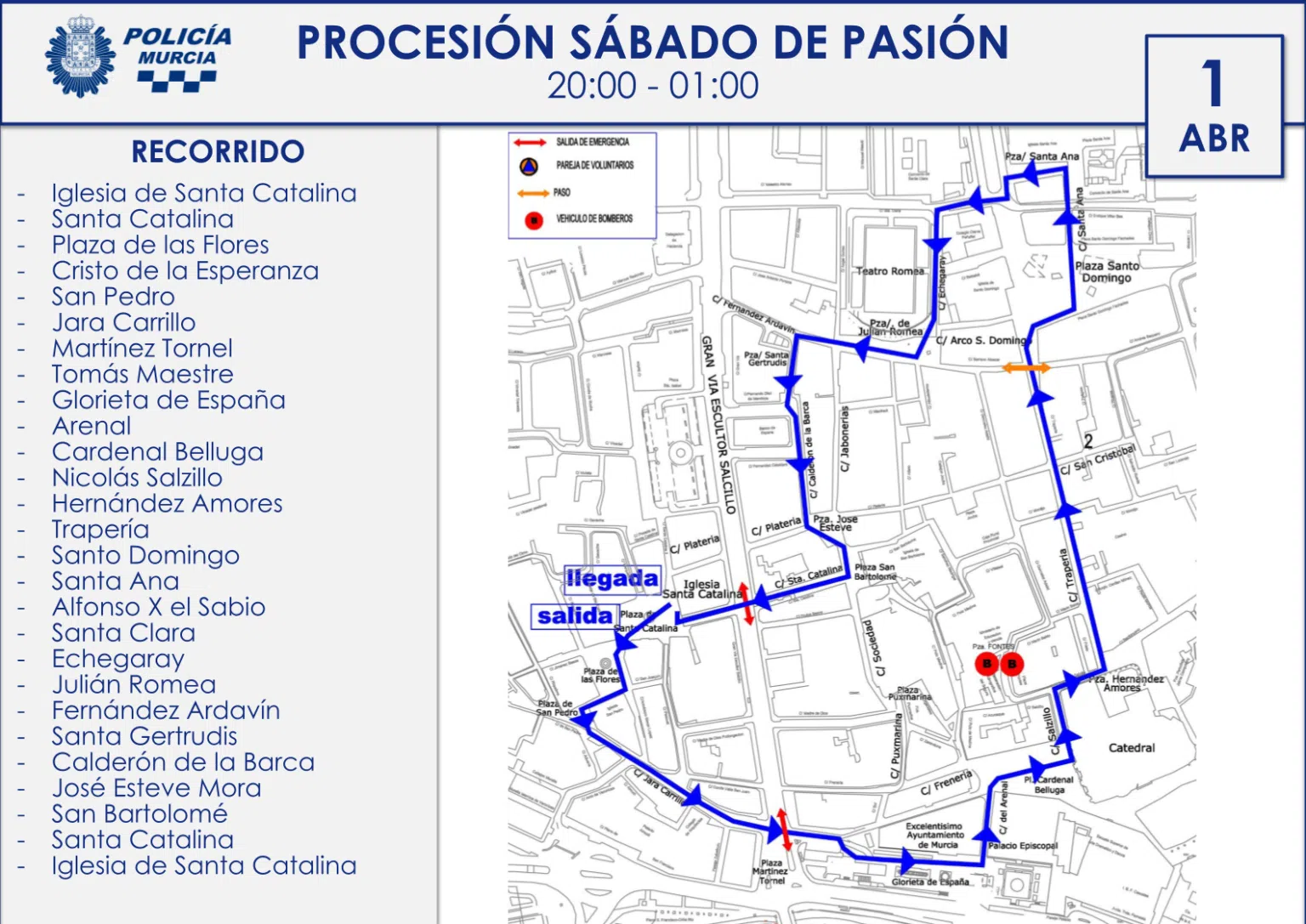 Itinerario de la Coronación de Espinas en Murcia