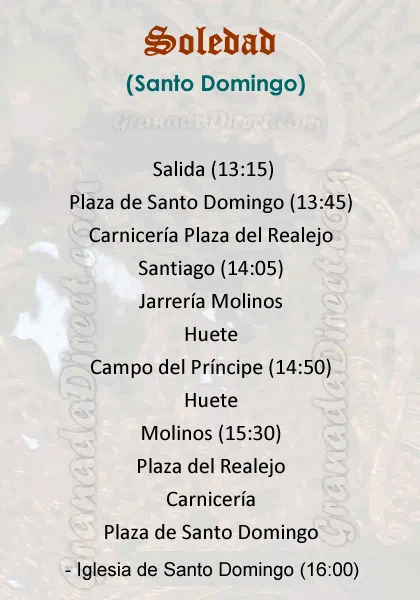 Itinerario de la Hermandad de las Chías de Granada