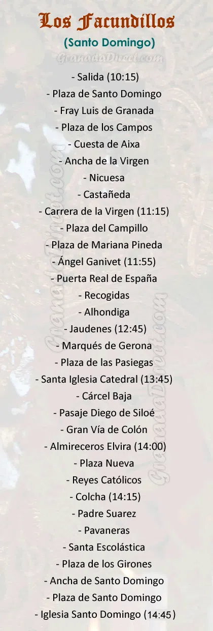 Itinerario del Dulce Nombre de Jesús 