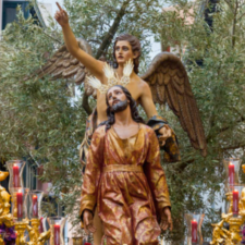 Paso de Oración de Nuestro Señor en el Huerto de los Olivos de la Hermandad del Huerto de Granada