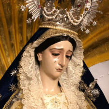 Paso de la Virgen del Amor y del Trabajo de la Hermandad de los Ferroviarios de Granada